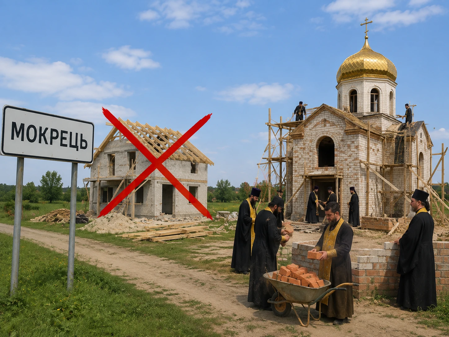 Будівництво храму УПЦ у Мокреці: мешканці вимагають зупинки робіт
